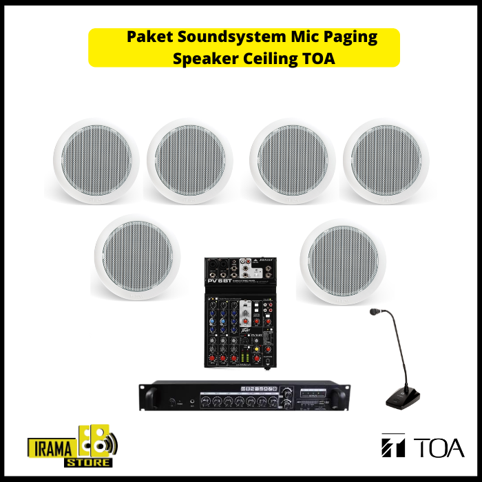 Paket PA System Mic Paging Speaker TOA - 6 Speaker